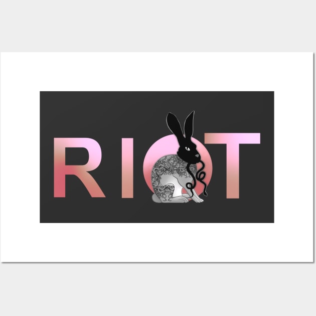 Riot rabbit with snake Wall Art by Meakm